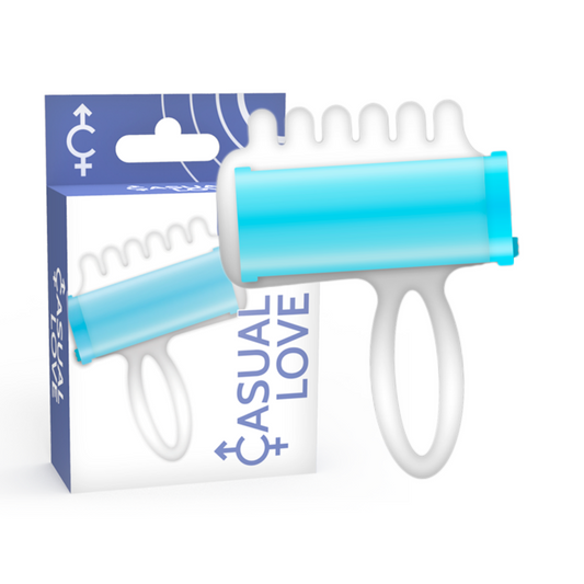 Vibrator Deget, CASUAL LOVE - Love Finger Fun, Stimulator Punct G, TPR, Albastru