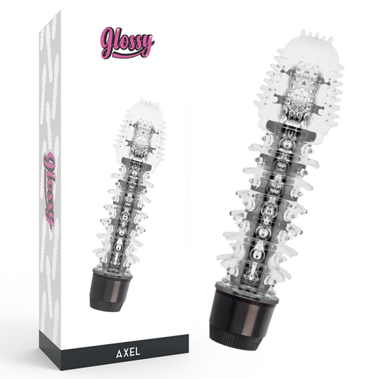 Vibrator, GLOSSY - Axel, TPR, Negru, 14 cm