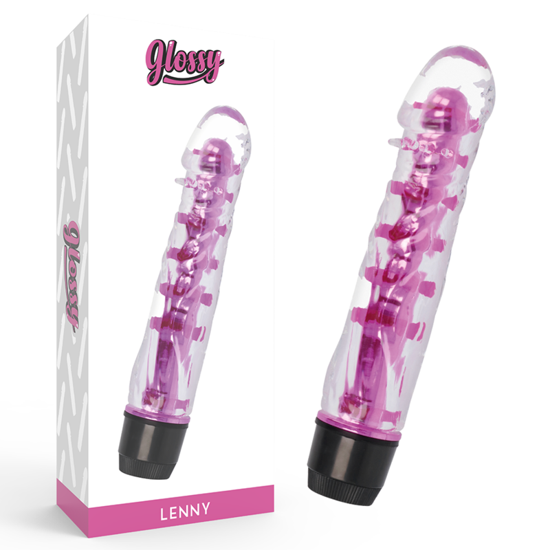 Vibrator, Glossy - Lenny, Impermeabil, 14 CM Roz