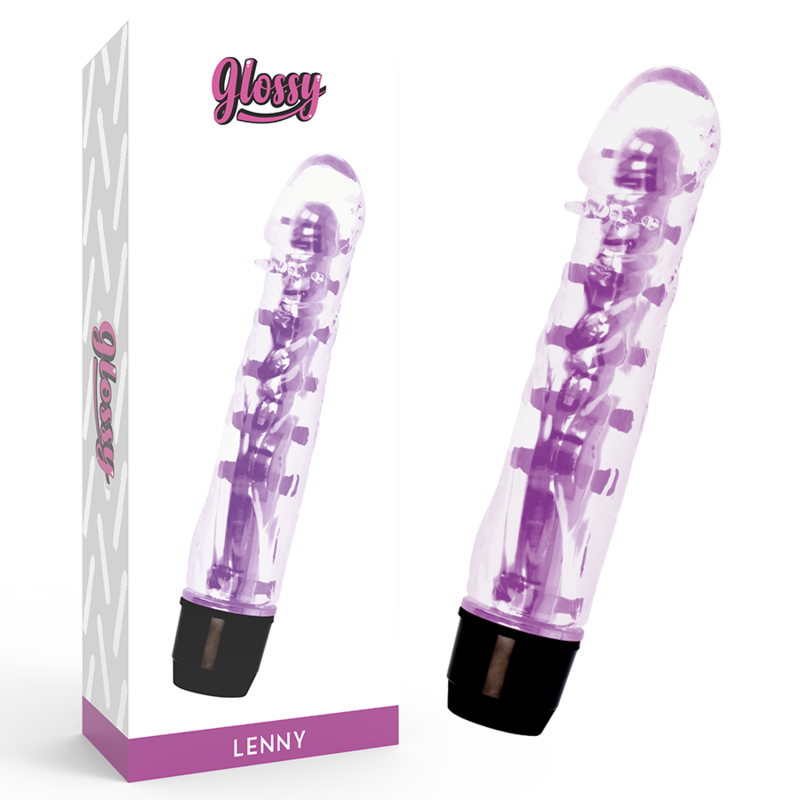 Vibrator, Glossy - Lenny, Vibratii Multiviteza, 14 CM Purple