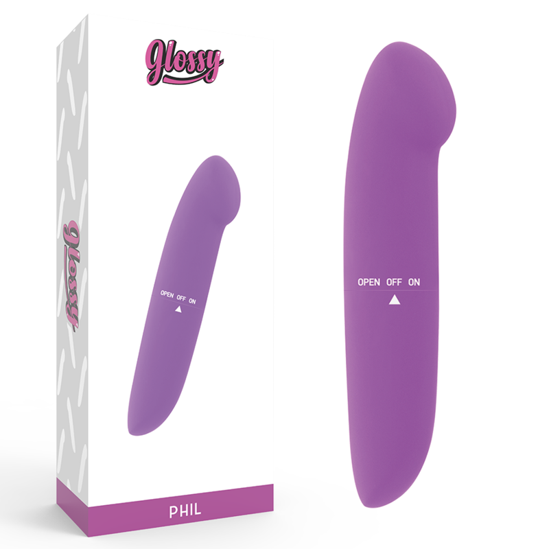 Vibrator, Glossy - Phil, Stimulare Punct G, 13 CM / Purple