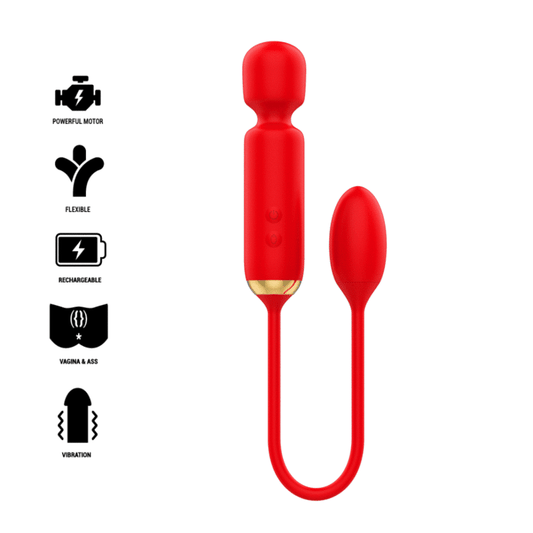Set Masator Wand + Vibrator Anal, MIA - Toscana Double Pleasure, Silicon Medical, Reincarcabil