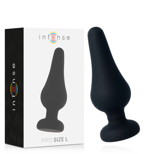 Dop Anal, INTENSE - Pipo L, Silicon Medical, Negru, 13 cm