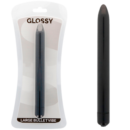Vibrator Slim, GLOSSY - Rezistent la Apa, Negru, 16,5 cm