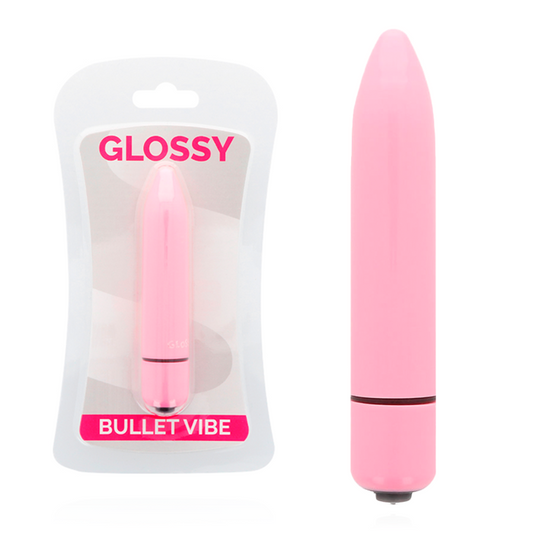 Vibrator Subtire, GLOSSY - Rezistent la Apa, Roz Inchis, 8,7 cm