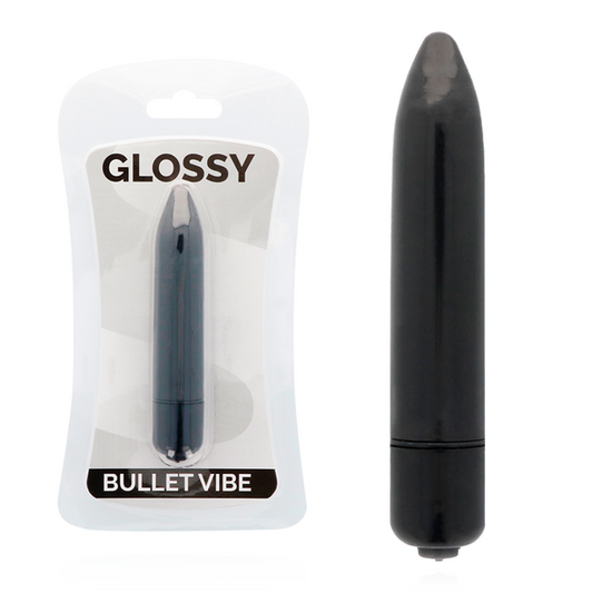 Vibrator Subtire, GLOSSY - Rezistent la Apa, Negru, 8,7 cm