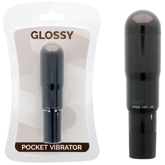 Vibrator de Buzunar, GLOSSY - 1 Viteza, Negru, 10,7 cm