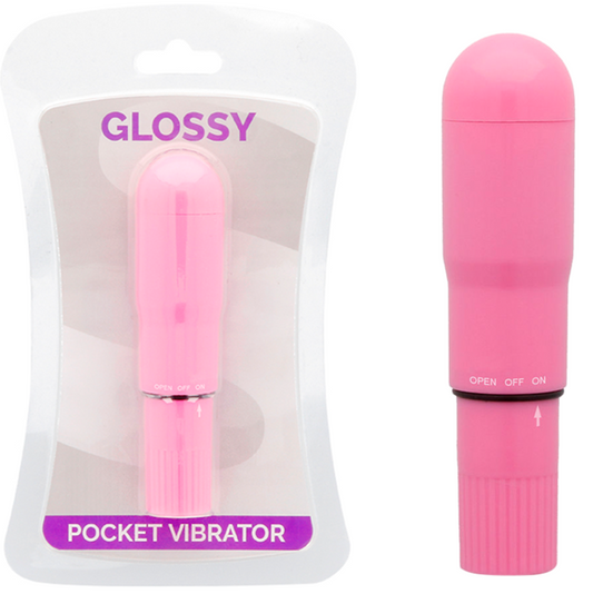 Vibrator de Buzunar, GLOSSY - 1 Viteza, Roz Inchis, 10,7 cm