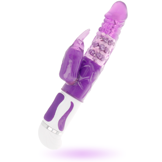 Vibrator Rotativ Rabbit, INTENSE - Guppy, 12 Moduri Vibratii, 4 Moduri Rotatie, Miscare Sus-Jos, Lila, 27 cm