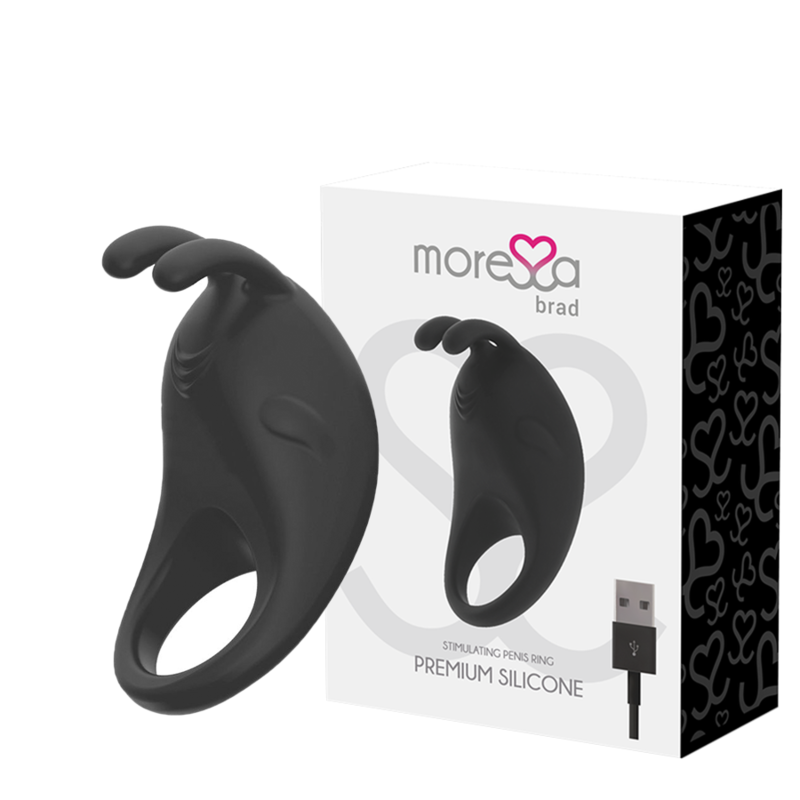 Inel Vibrator pentru Penis, Moressa - Brad, Silicon Medical Reincarcabil, Negru