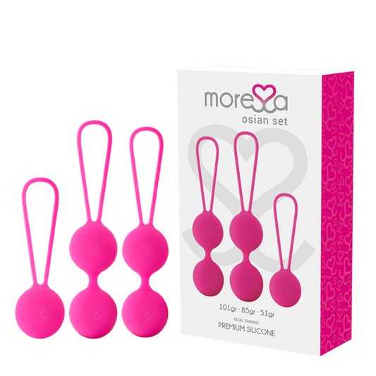 Set Bile Chinezesti Premium, MORESSA - Osian Set Silicon, Roz (One 51 g / Two 101 g / Three 85 g)