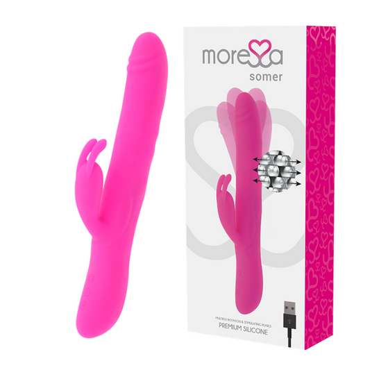 Vibrator Rabbit Rotativ Premium, MORESSA - Somer, Silicon Medical, 28 cm