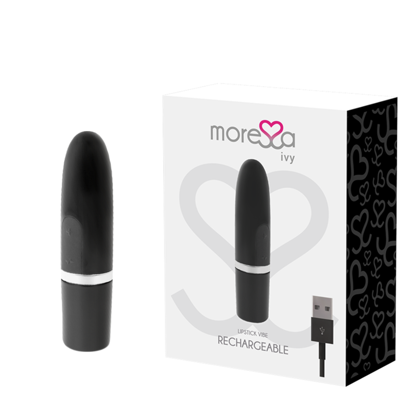 Vibrator Stimulator, Moressa - Ivy Travel, Reincarcabil USB, Negru