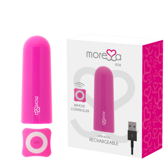 Vibrator cu Telecomanda, MORESSA - Nix, Silicon Medical si ABS, Roz, 7,7 cm