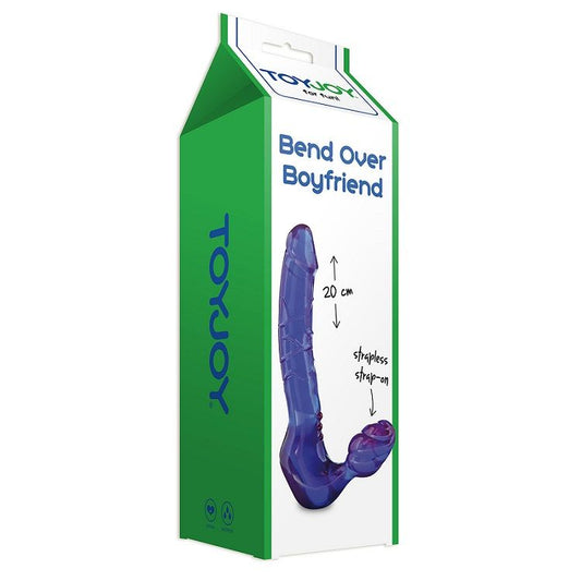 Dildo Dublu fara Curele, ToyJoy - Bend Over Boyfriend, Silicon Flexibil, 24 x 4 CM si 8 x 3.5 CM