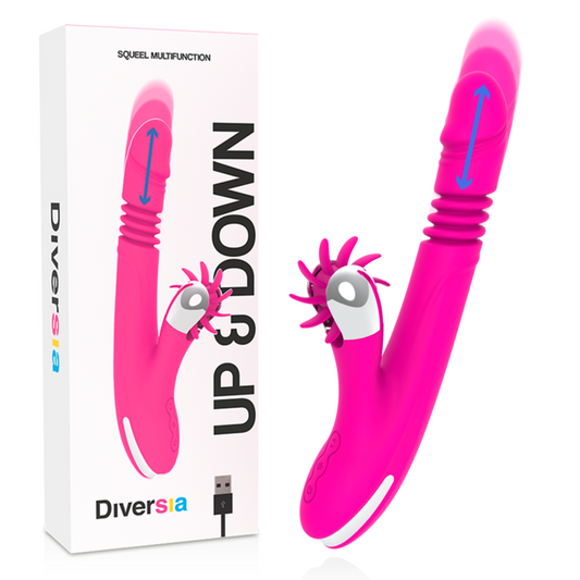 Vibrator Rabbit Telescopic, DIVERSIA - Bunny Sus-Jos, Silicon, 24 cm