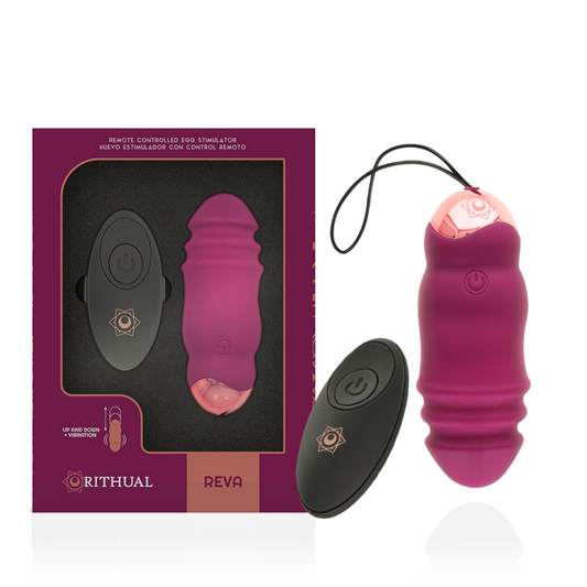 Ou Vibrator cu Telecomanda, RITHUAL - Reva Egg, Sus-Jos si Vibratii, Silicon, IPX5