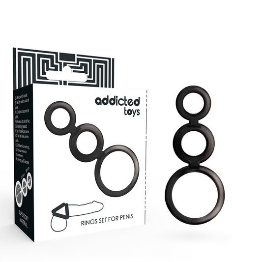 Set Inele pentru Penis, ADDICTED TOYS - 3 Piese, Fumuriu