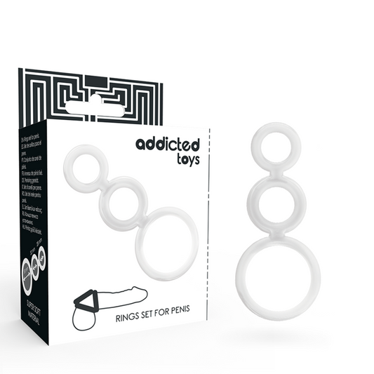 Set Inele pentru Penis, ADDICTED TOYS - 3 Piese, Transparent