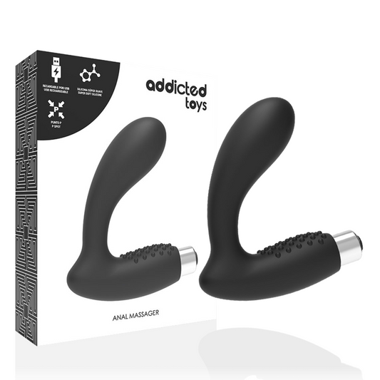 Vibrator Prostata, Addicted Toys - Model 5, Reincarcabil, Negru