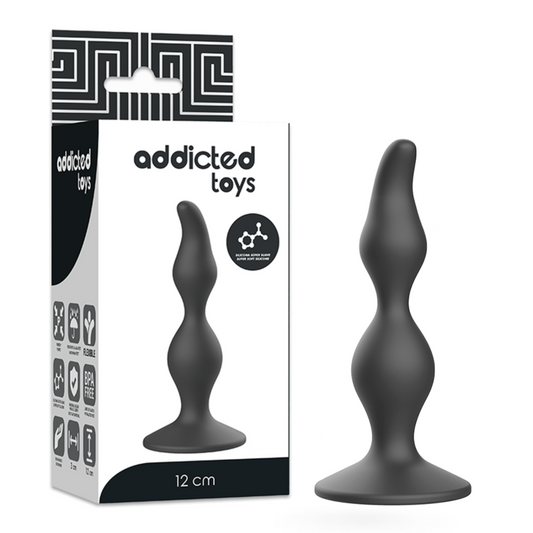 Dop Anal, ADDICTED TOYS - Silicon Medical, Negru, 12 cm