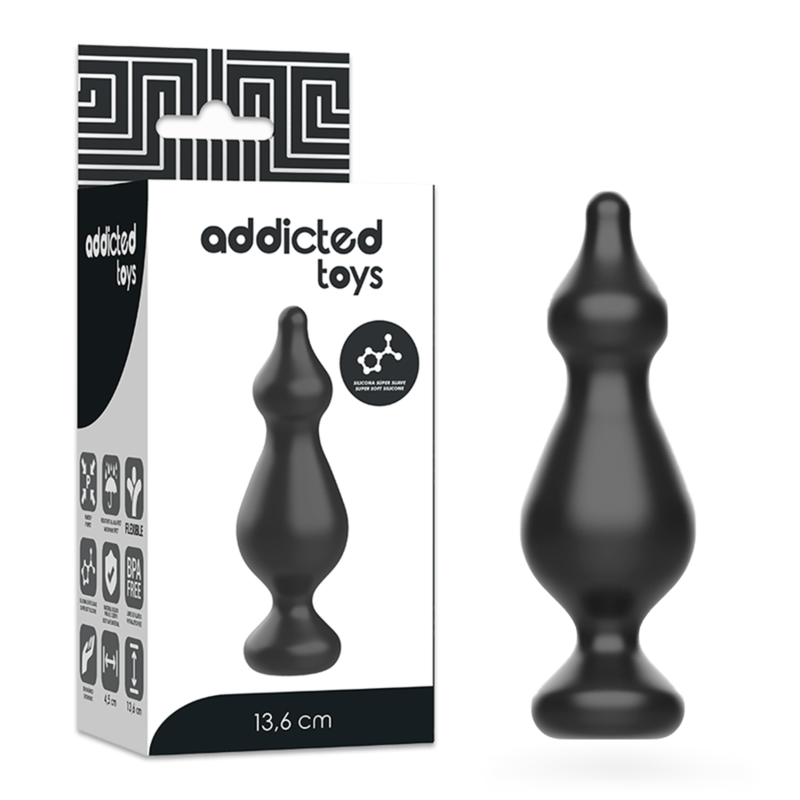Plug Anal, Addicted Toys, Silicon Medical, 13.6 CM Negru