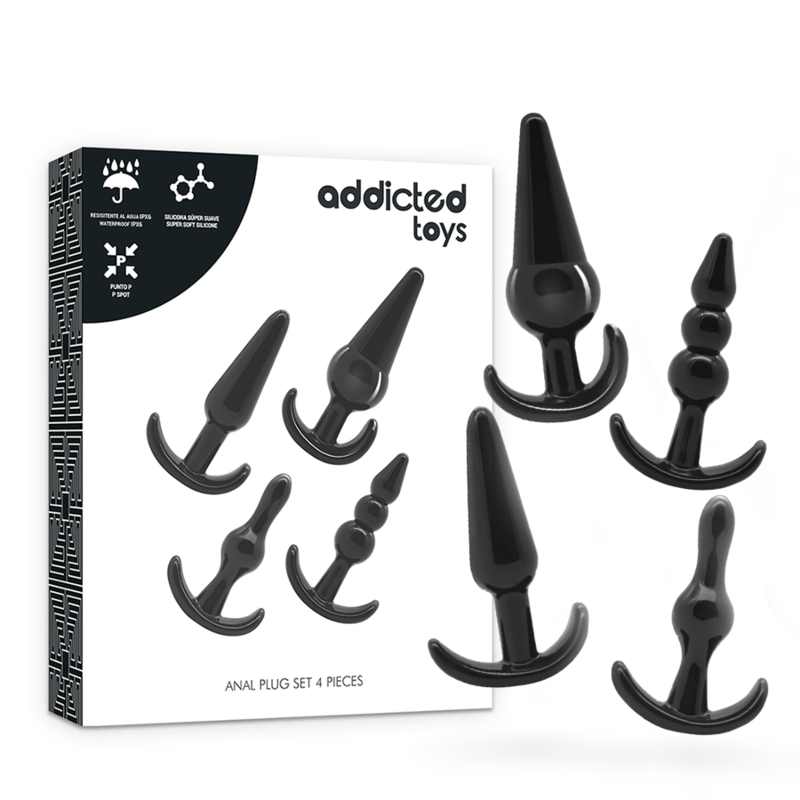 Set Dopuri Anale, Addicted Toys, Material Sigur pentru Corp, 4 Bucati