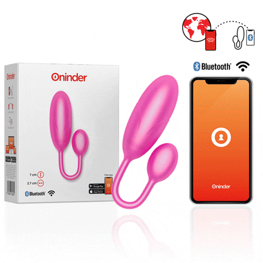 Vibrator Ou, ONINDER - Denver cu Vibratii, Silicon Medical, Negru, 7 x 2, 7 cm, App Gratuita