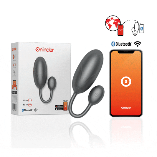 Vibrator Ou, ONINDER - Tokyo cu Vibratii, Silicon Medical, Negru, 7, 5 x 3, 2 cm, App Gratuita