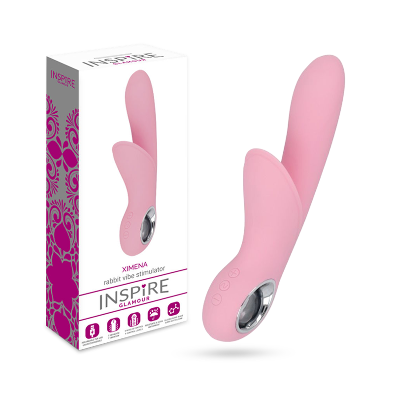 Vibrator Rabbit, Inspire - Glamour Ximena, Reincarcabil USB, Roz