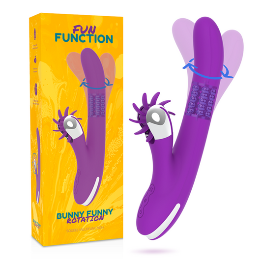 Vibrator Rabbit Rotativ, FUN FUNCTION - Bunny Funny Rotation 2.0, Silicon Premium, 24 cm