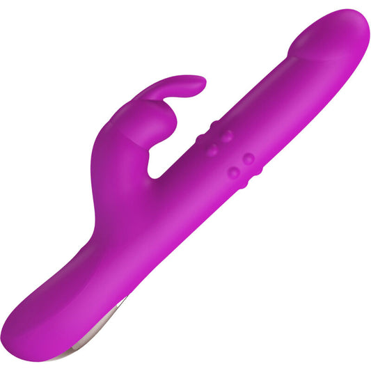 Vibrator Rabbit Rotativ, PRETTY LOVE - Reese, Silicon, Mov, 12 Functii, Telescopic