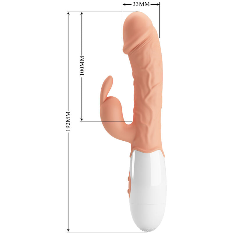 Vibrator Rabbit, Pretty Love - Easter Bunny, cu Stimulator Clitoris si 30 de Moduri de Vibratie, Nud