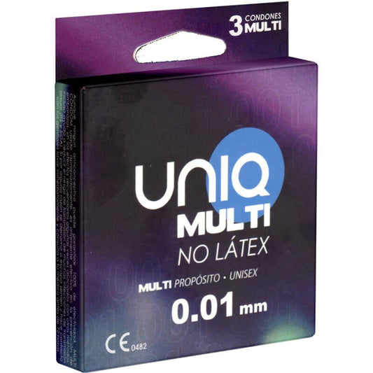 Prezervative, Uniq - Multi, Non-Latex 0.008 Mm, Transparent 3 Bucati