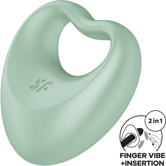 Inel pentru Penis cu Vibratii 2 in 1, SATISFYER - Perfect Pair 3, 12 Programe, Silicon, Verde