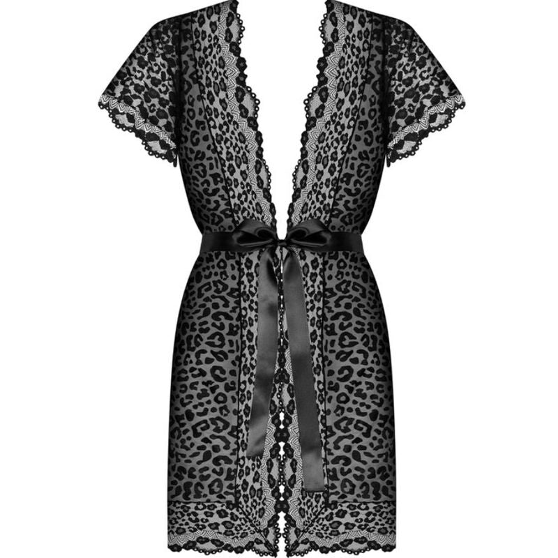 Camasa de noapte, Obsessive - Giully, Imprimeu Leopard, S/M Negru