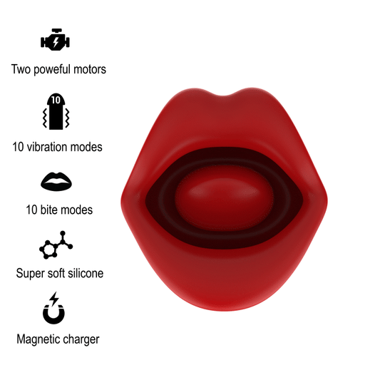 Stimulator Clitoris, MIA - Sicilia Double Pleasure, cu Vibratii si Miscare Oscilanta
