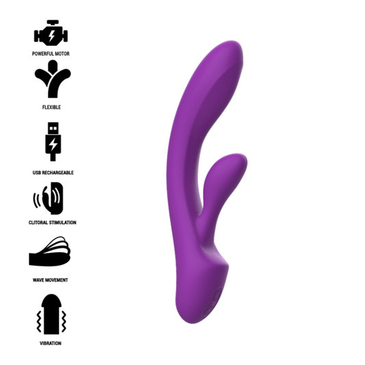 Vibrator Rabbit, INTENSE - Luigi, Silicon Lichid, Mov, Dubla Stimulare, 10 Moduri