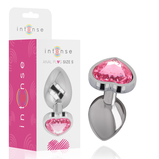 Dop Anal, INTENSE - Metal Aluminiu cu Inima Roz, Marime S, 7 cm
