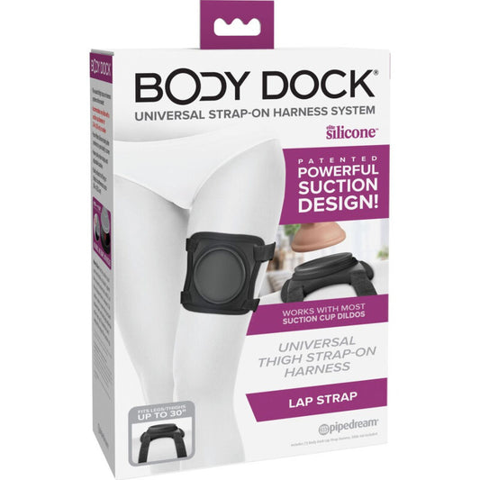 Ham Strap On pentru Coapsa, Pipedream - Body Dock Lap Strap, Sistem Push-And-Play cu Ventuza
