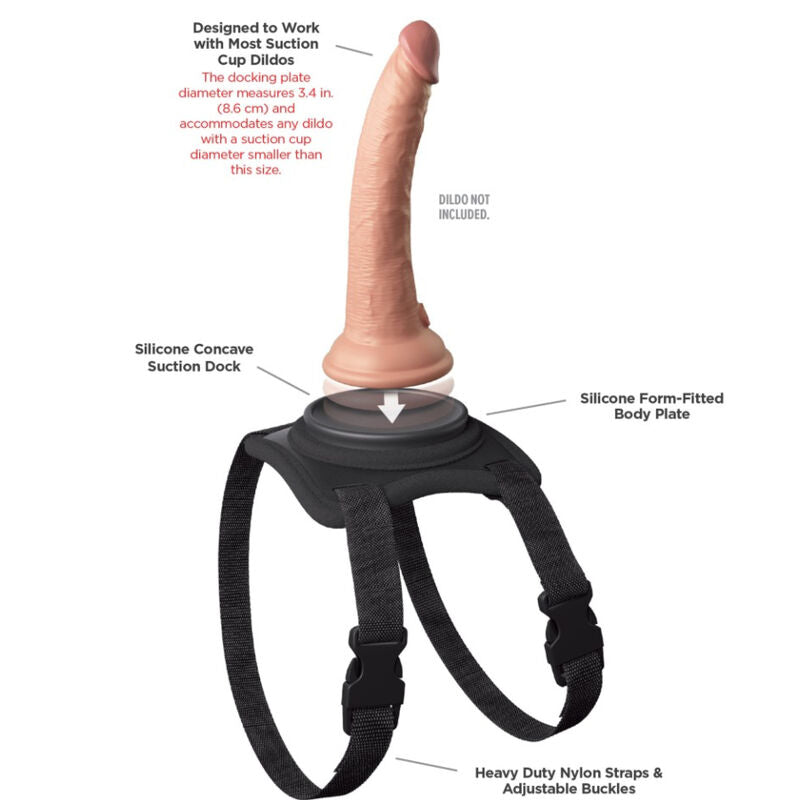 Ham Strap On pentru Coapsa, Pipedream - Body Dock Lap Strap, Sistem Push-And-Play cu Ventuza