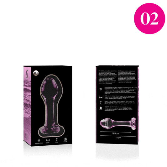 Dop Anal din Sticla Borosilicata, NEBULA SERIES BY IBIZA - Model 2, Roz, 11 cm / O 3, 5 cm