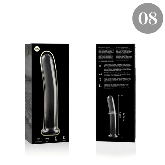 Dildo din Sticla Borosilicat, NEBULA SERIES BY IBIZA - Model 8, Roz, 14,5 cm / O 2 cm