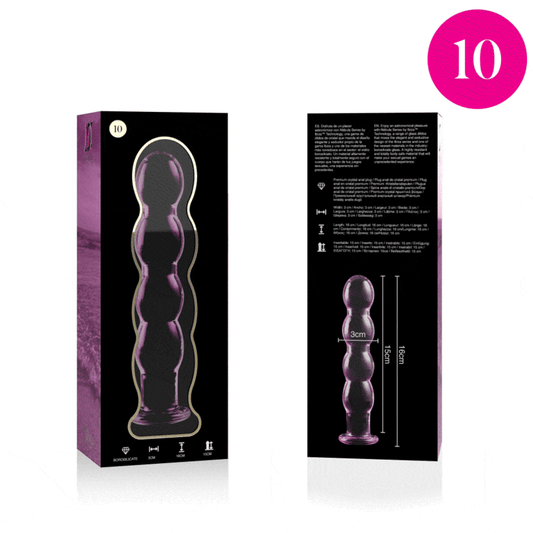 Dildo Sticla Borosilicat, NEBULA SERIES BY IBIZA - Model 10, Roz, 16,5 cm / O 3,5 cm