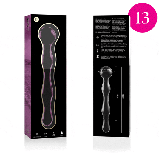 Dildo din Sticla Borosilicata, NEBULA SERIES BY IBIZA - Model 13, Roz, 18 cm / O 3,5 cm