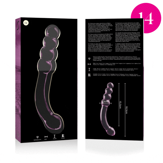 Dildo, Ibiza - Nebula Series Model 14, Sticla Borosilicata, 18.5 CM / Transparent / D - 3 CM