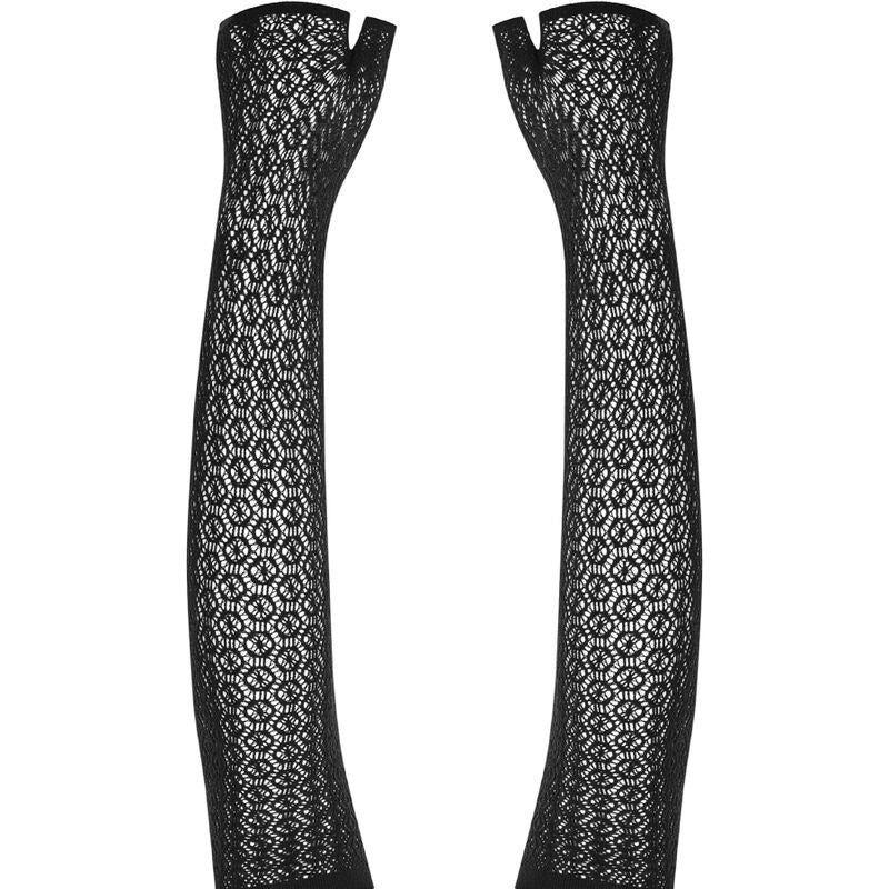 Manusi, Obsessive - A772, Tesatura Neagra cu Lucratura Complexa, One Size