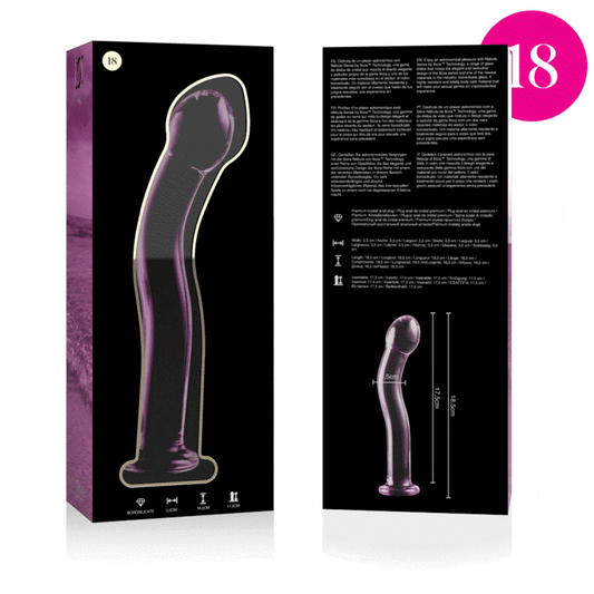 Dildo, Ibiza - Nebula Series Model 18, Sticla Borosilicata, Transparent 18.5 CM D - 3.5 CM