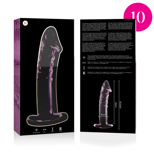 Dildo din Sticla Borosilicata, NEBULA SERIES BY IBIZA - Model 19, Roz, 18,5 cm / O 4 cm