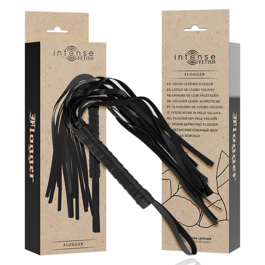 Bici Flogger din Piele Vegana, INTENSE - Fetish, Maner Ergonomic